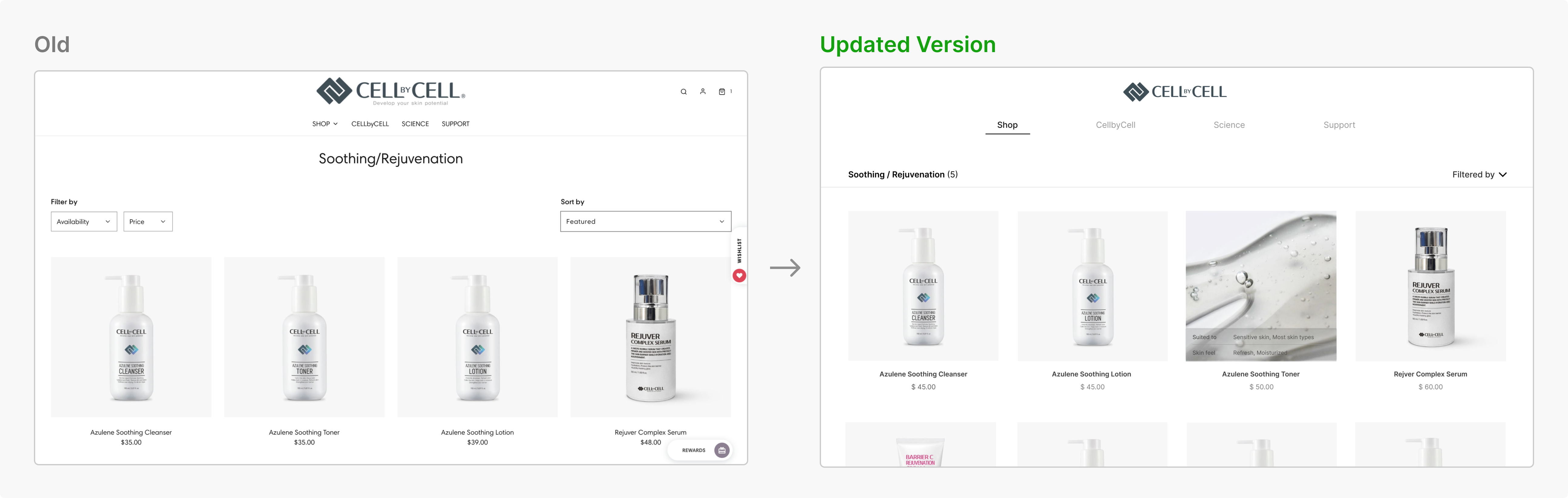 Products page — original design artifact 1