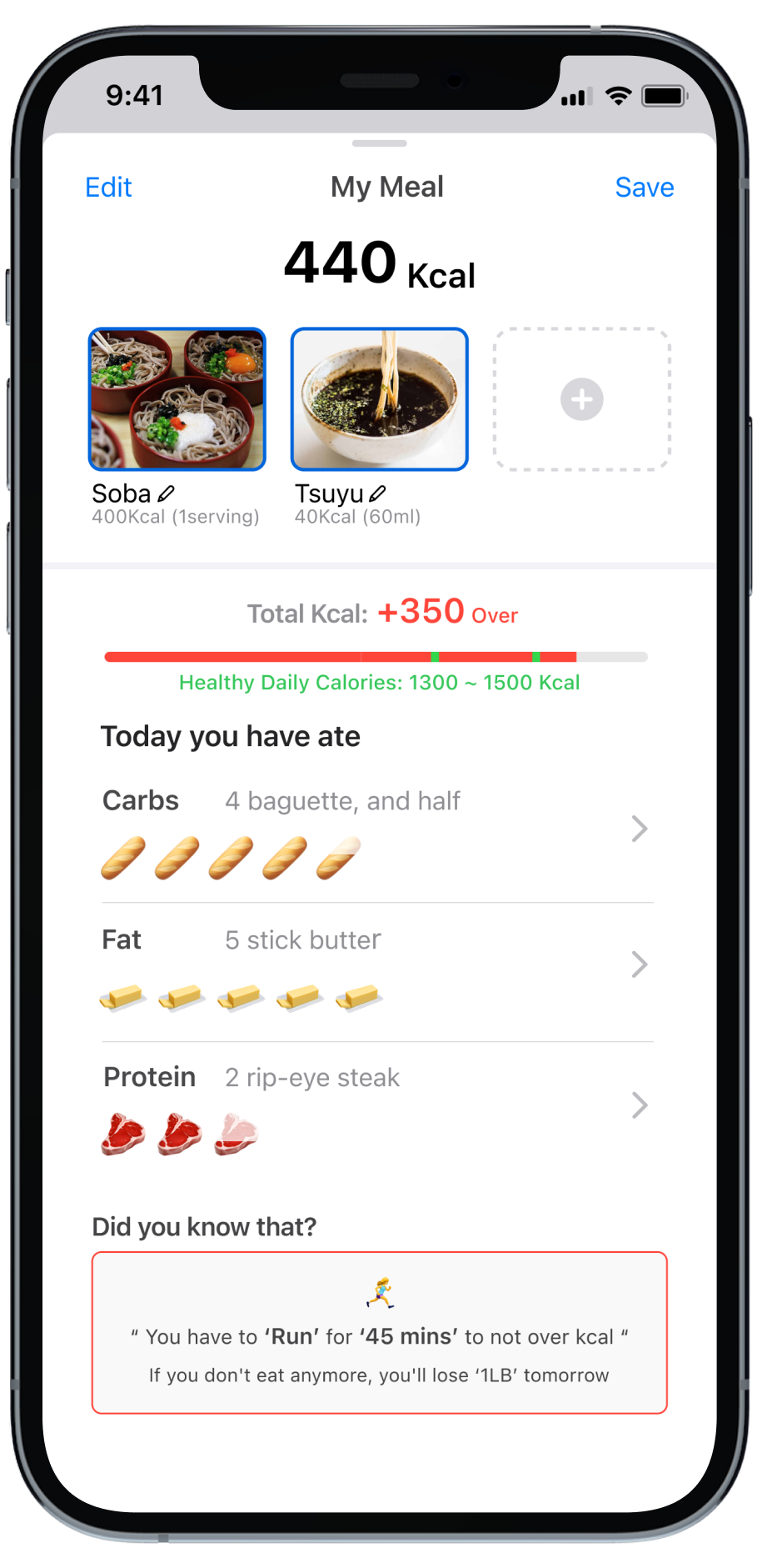 Nutrition to Allergy: meal review and alert — original design artifact 4