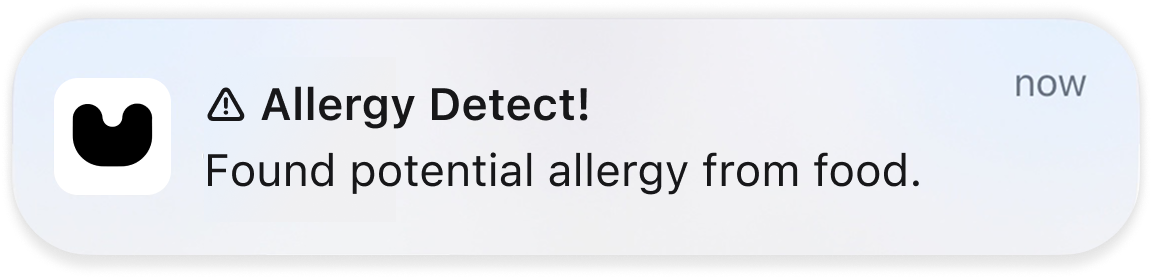 Allergy to Nutrition: symptoms and meal history — original design artifact 1
