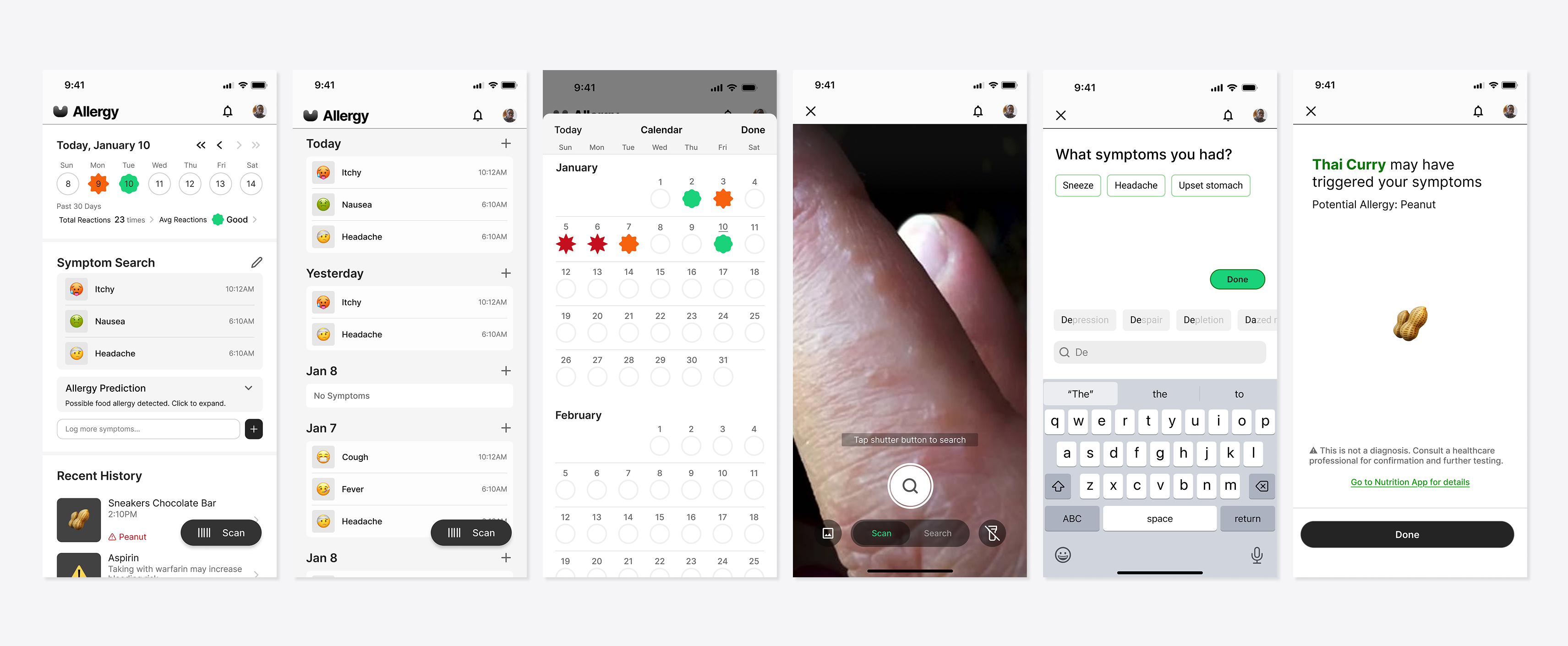 Allergy MVP and information structure — original design artifact 1