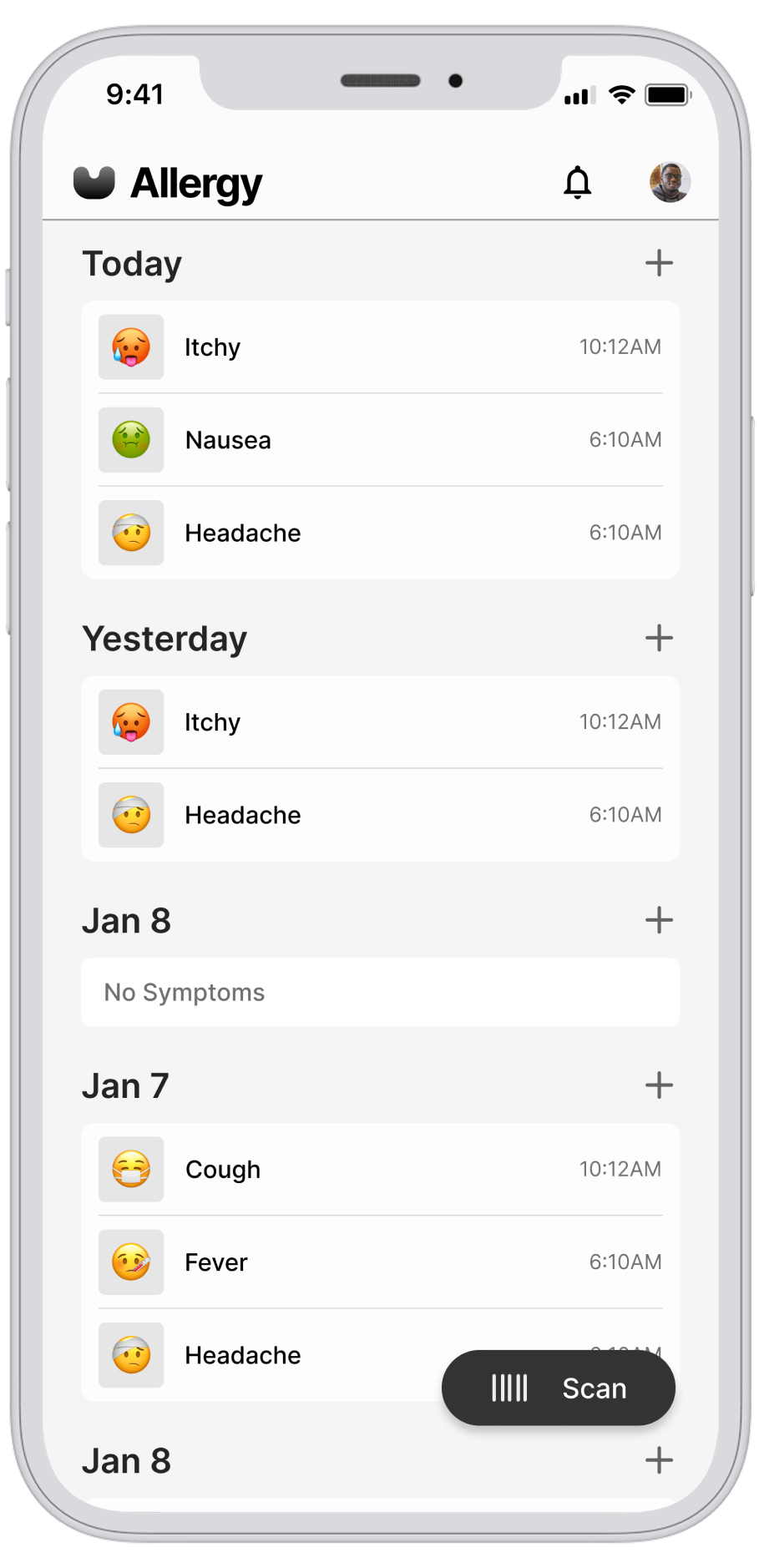 Nutrition to Allergy: meal review and alert — original design artifact 2
