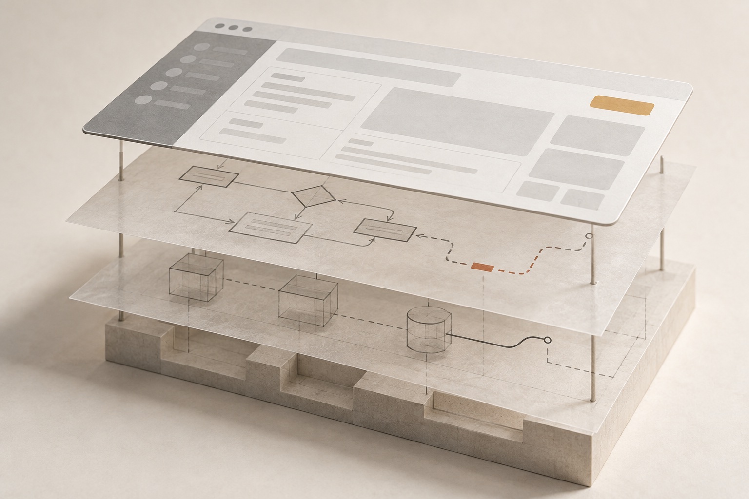 Look beneath the finished screen — project screen